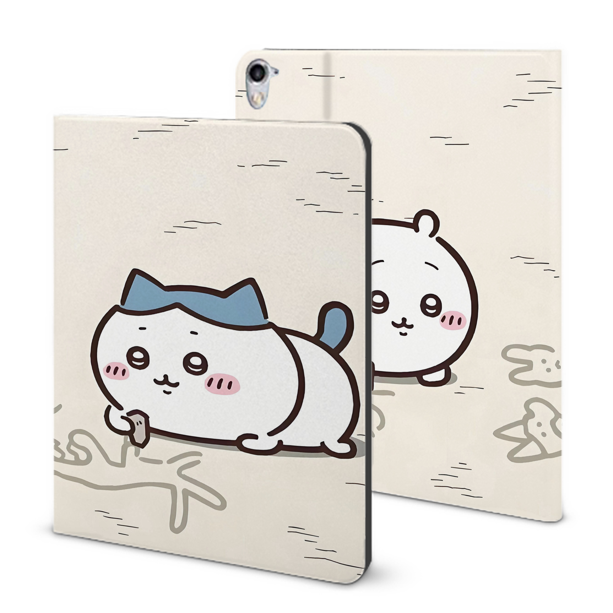 （画像用） ちいかわ Chii-kawa IPad ケース ブック型 PUレザー TPU 耐衝撃 軽量 薄型 ペン収納なし 全面保護 IPad 各モデル対応